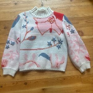 Floral Spring Sweater with 3/4 sleeves - Multicolor size M